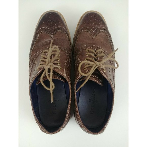 Cole Haan Mens Brown Leather Wingtip Casual Oxford Shoes C11824 US Size 8 1/2 M main image 5
